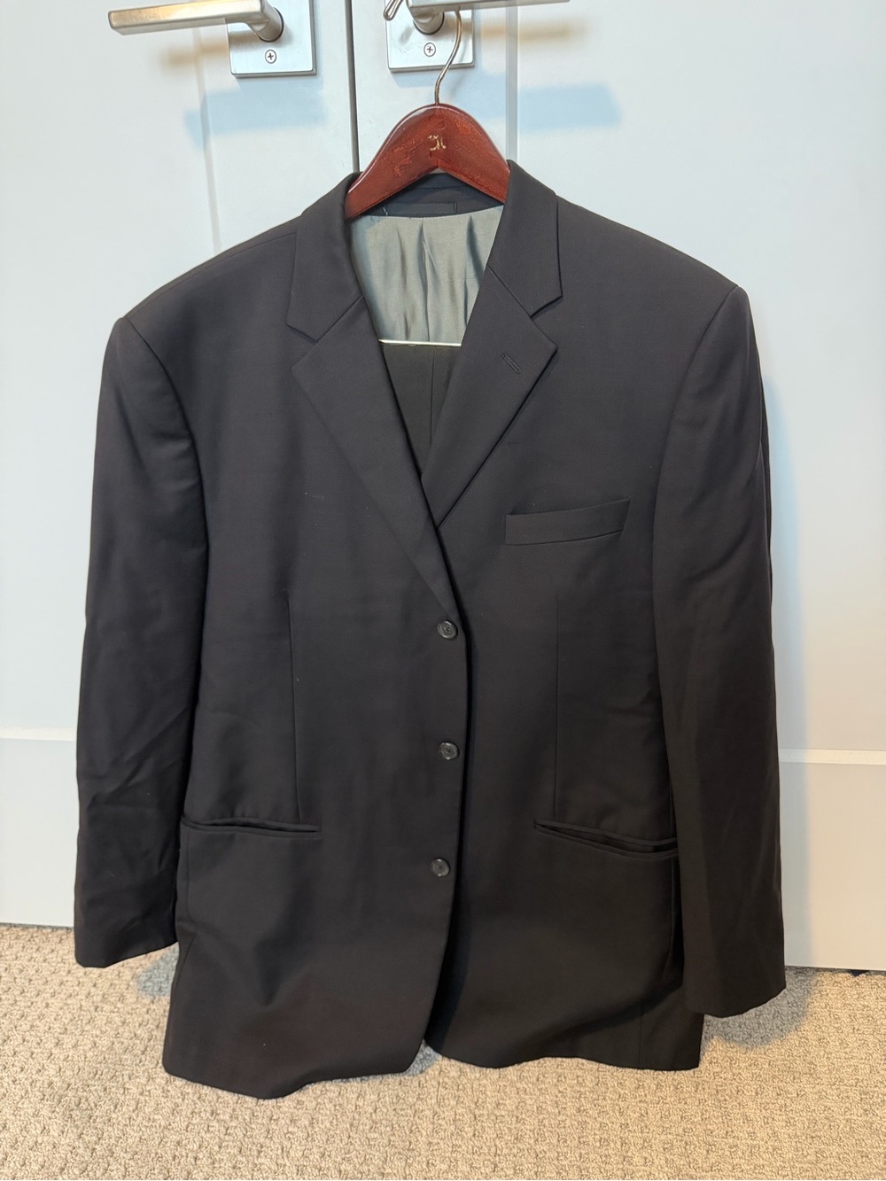 Perry Ellis Men's Black Single-Breasted Suit Jacket